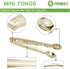 Mini Serving Tongs, Set of 4 Appetizer Tongs, 5 Inches (Gold)