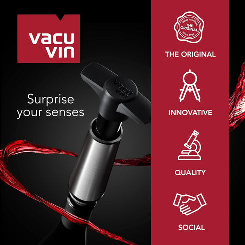Vacu Vin Wine Saver Vacuum Stoppers, Set of 3, Multicolor, Airtight Seal