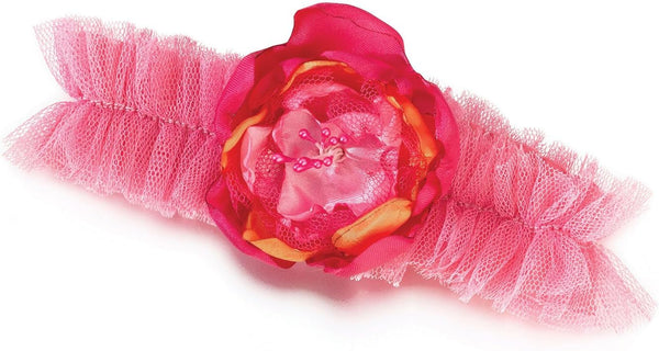 Lillian Rose Pink Fancy Hot Orange Tulle Prom Wedding Garter, One Size