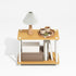2-Tier Furinno Turn-N-Tube Side Table, Wide End Table with Open Shelf, Toolless Assembly Night Stand, Bedside Table