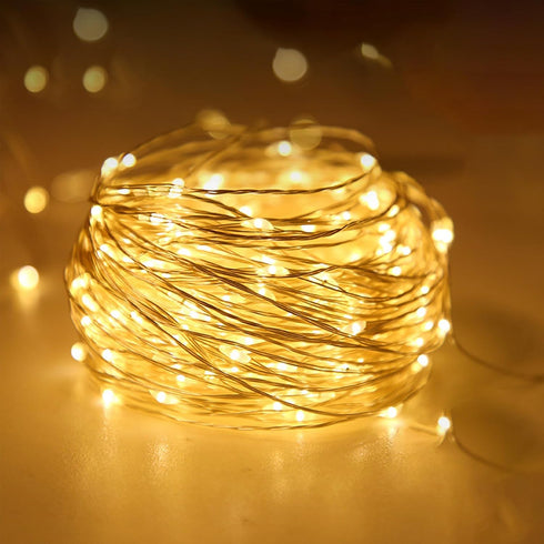 Kangheshun Timer Led Fairy Lights,1 Pack Mini Battery Powered Silver Wire Starry Tiny