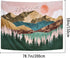 ARFBEAR Mountain Tapestry - Forest Tree Wall Hanging Tapestry Nature Landscape Green and Brown Beach Blanket (Large-79