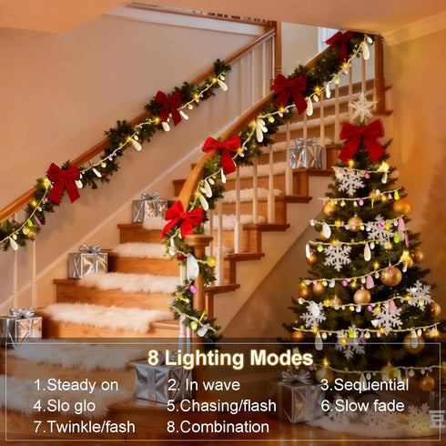 8 Function,30 Battery Operated Fairy String Lights, Acrylic Gems Jewels String Lights with Remote Modes Timer Warm