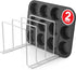 Stock Your Home White Steel Baking Pan Organizer Rack, 2 Pack, Rust Proof Wire Holder for Kitchen Storage