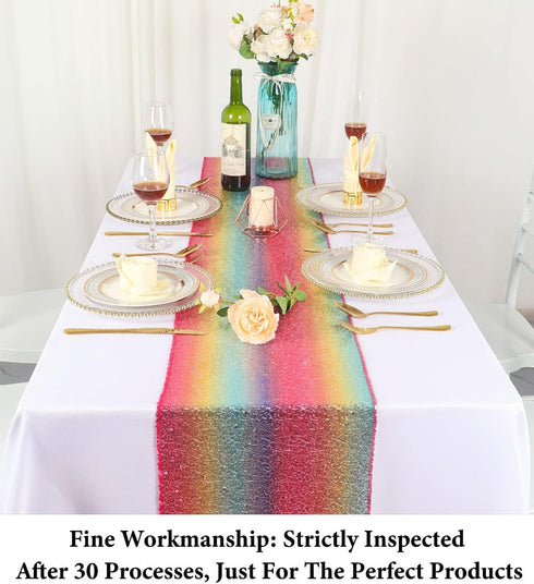 12x72-Inch 72 Inch DUOBAO Rainbow Sequin Table Runner Coffee Table Runners Dining Home Decor Christmas Runners