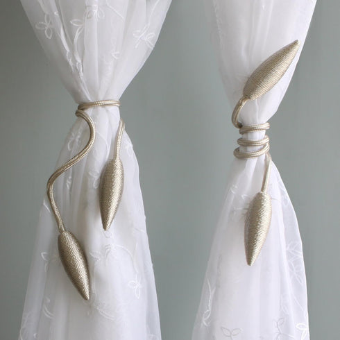 Valea Home 2 Pieces Creative Curtain Tiebacks Clips, European Style Custom Made Holders, Beige