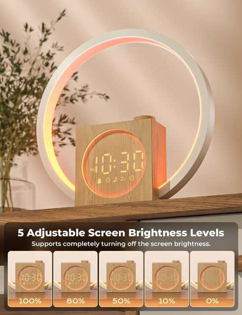 30 LIORQUE Sunrise Alarm Clock, Wake up Light with White Noise for Heavy Sleepers, Adjustable Sleep Timer