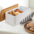 Countertop, 13 7 5.3 inch Phyllia Bread Box, Metal Bread Storage Container with Bamboo Lid Usable as Cutting Board