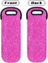 Pink Insulated Wine Carrier Tote - 1 Bottle Wine Cooler Bag with Handles for Travel
