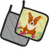 Caroline's Treasures BB6100PTHD Corgi Easter Eggs Pair of Pot Holders, Heat Resistant Kitchen Hot Pads, 7.5 x 7.5
