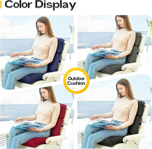 MAGIC ELEPHANT High Back Chair Cushion, Indoor Outdoor Memory Foam Chair Cushion with Ties for Adirondack and Rocking