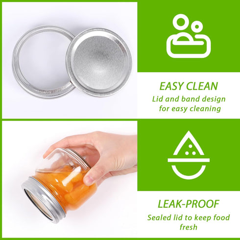 Homerove 8 oz 30 Pack 52 Mason Jars Small Canning Jars with Airtight Lids & Bands for Jam, Jelly, Honey, Pickles