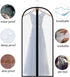 Extra Long 60in Clear Dress Garment Bags - Lightweight Dust Proof Cover with Full Zipper, Pack of 6