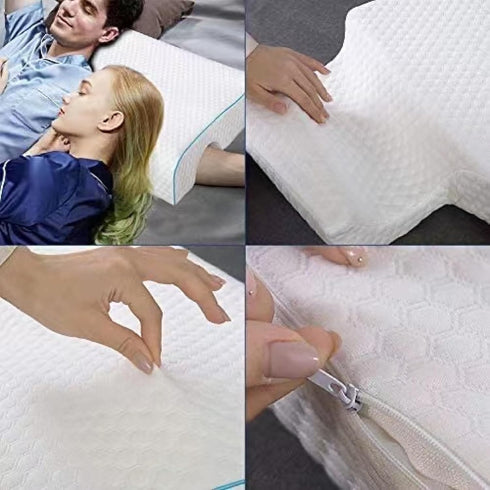 HEYPORK Arched Memory Cuddle Pillow for Adults, Couple Pillow with Slow Rebound, Anti-Compression Hand Memory Foam Neck