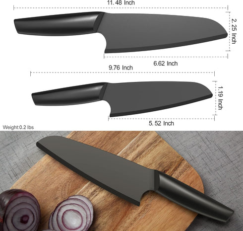 AILUROPODA Nylon Knife Set, 2 PCS Nylon Knife for Nonstick Pans, Cutting Fruits, Veggies, and Bread, Black