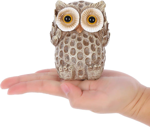 Set 3 of Owl Statues Home Dcor, Cute Owl Figurines for Shelf, Living Room Bedroom Office Desktop, Bookshelf, Animal
