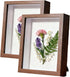 YunChuangTOP A4 Shadow Box - 2Pack Walnut Color Wooden Deep Picture Frame with