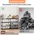 DYJIEKAI 2 4 16-20 Closet, Rows Tier Shoe Rack, Black Metal Stackable Shoe Shelf with Multifunctional Hooks, Hold