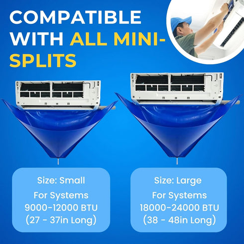 18Pcs 2L Oiktylr Mini Split Cleaning Kit Bag with Pressure Sprayer, PVC AC Cleaning Cover, Waterproof Air Conditioner