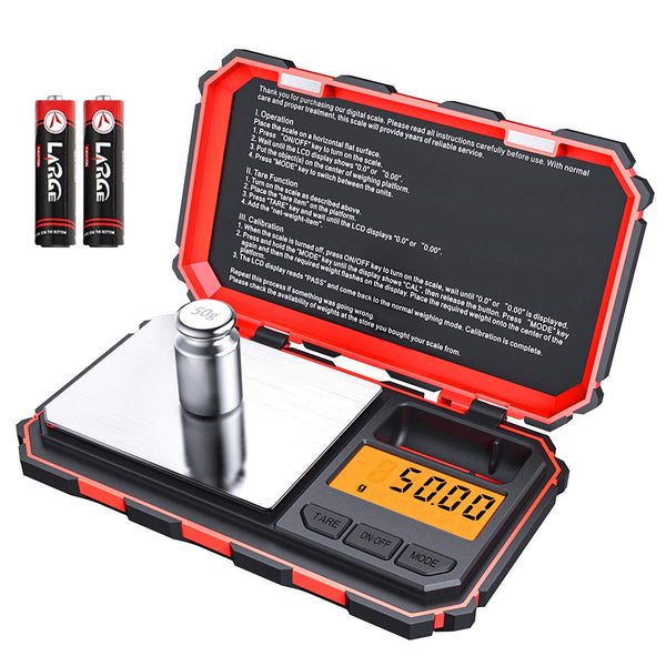 Digital Pocket Scale, 200g /0.01g Kitchen Scale, Electronic Smart Scale with 50g Calibration Weight, Mini Digital Scale