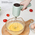 Portable Electric Hand Mixer, USB Rechargeable Cordless Handheld Mixer for Baking Cake, Egg, Cream (Light Cyan)