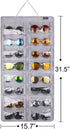 AROUY Sunglasses Organizer Storage, Hanging Dust Proof Wall Pocket with 16 Felt Slots and Metal Hook (Gray)