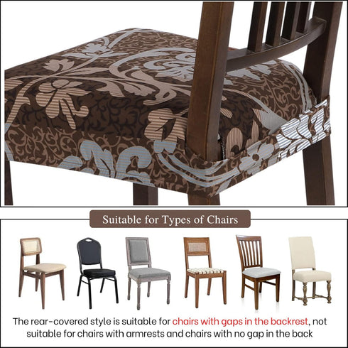 SearchI Stretch Dining Chair Seat Covers Set of 2, Soft Removable Washable Protector for Dining Chairs, Brown
