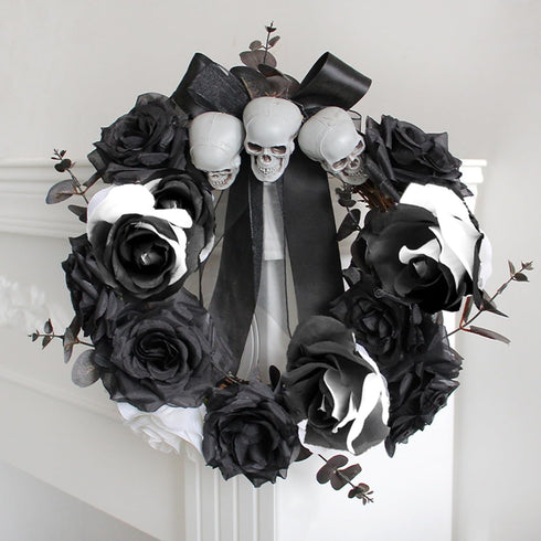 TUZAZO 10pcs Black Roses Artificial Flowers with Stems, Faux Silk Flowers for Bridal Gothic Wedding Bouquet and Home