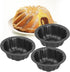 ZENFUN Set of 10 Mini Fluted Tube Pan, 4 Inch Nonstick Carbon Steel Cake Mold for Baking