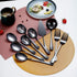 HOMQUEN Black 10-Piece Serving Flatware Silverware Set,Stainless Steel Serving Utensil Set,Include Slotted Serving Spoon, Serving Spoon, Cake Server, Serving Fork, Soup Ladle by HOMQUEN