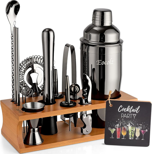 Bartender Kit Cocktail Shaker Set with Stand Bar Tool Bar Set for
