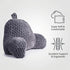 GRASS BROOK Faux Fur Reading Pillow for Bed Adults, Ultra Soft Plush Floor Backrest Pillow with Side Pockets for Bed