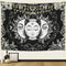 ARFBEAR Sun and Moon Tapestry, Burning Sun with Stars, Black and White Psychedelic Wall Hanging (59 x 59 in)