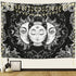 ARFBEAR Sun and Moon Tapestry, Burning Sun with Stars, Black and White Psychedelic Wall Hanging (59 x 59 in)