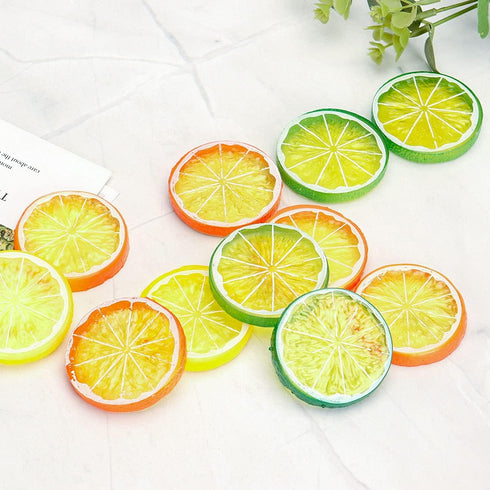 30 PCS Artificial Lemon Slices, Simulation Plastic Fake Fruit for Home Kitchen Table Party Decor