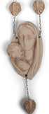 Virgin Mary and Jesus Carved Beads Design Decorative Wall Rosary, 65 Inch Alabasterite