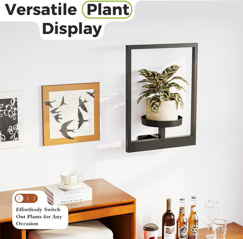 1 Pack Bamworld Plant Stand Indoor Wall Decor Metal Plant Hanger Indoor Hanging Plant Holder Wall-Mounted Planters