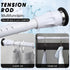 White Tension Curtian rod no drill, 42 to 72 inch Adjustable Heavy Duty black shower curtain rod for Windows bathroom Closet