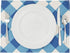 Set of 6 Blue and White Plaid Cloth Placemats, Washable Table Mats with Buffalo Design for Dining Table
