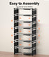 8 Closet Narrow Shoe Rack Tier, Slim Vertical Shoe Organizer for Small Spaces, Stackable Shoe Storage Shelf with Metal