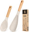 Cooking Spoon and Rice Scooper: Durable BPA-Free Matte Silicone, Wood Handle for Nonstick Cookware (Khaki)
