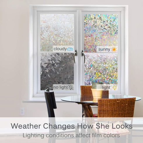 Volcanics 17.5 x 118 Inches Window Privacy Film Static Clings for Home Heat Control