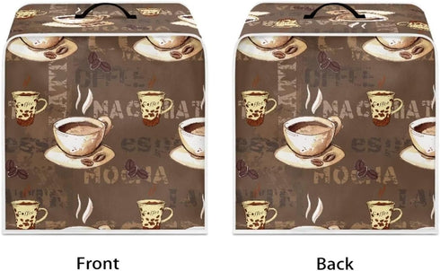 Coffee Maker Dust Cover Monstera, Foldable Washable Coffee Machine Cover with Top Handle, Protective Covers Home