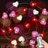 btfarm 16.4FT 50 LED Valentine's Day Lights with Remote Timer, Red Pink