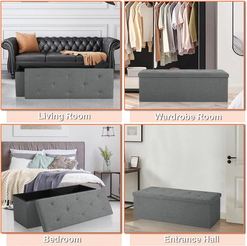 ZEUKMXOO 30 inch 30 inch (30'' Storage Ottoman Bench, Folding Storage Bench Ottoman, for Bedroom, Living Room