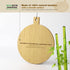 BAMOTTO Round Bamboo Cutting Board with Handle, Decorative Charcuterie Board for Kitchen Pizza and Snacks