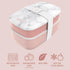 Bentgo Classic - Adult Bento Box, Stackable 3-Compartment Lunch Box with Removable Utensil Set, BPA-Free (Blush Marble)