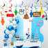30CT Gone Fishing Party Decorations - Fishing Banner & Hanging Swirl Ceiling Streamers for Baby Shower Supplies