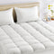SLEEP ZONE Cotton Mattress Pad, Extra Long Twin College Dorm Bedding, Soft Fluffy Mattress Topper, Machine Washable