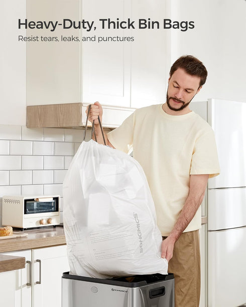 12-14.5 (45-55L) Cans,80 Count 055A01, 2 UKRB055A02 SONGMICS Trash Bags for Gallon Trash Drawstring Kitchen Garbage